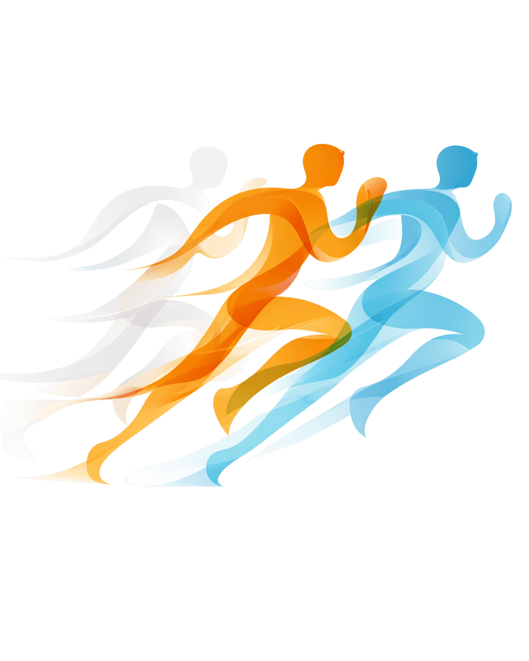 Abstract runners in motion